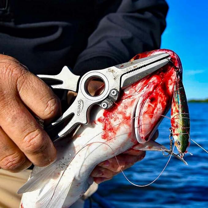 Gambler danco Premio Titanium Fishing Pliers, with Lanyard & Leather Sheath, Saltwater-Resistant Pliers for Offshore and Inshore Anglers, Multiple Sizes and Colors Available