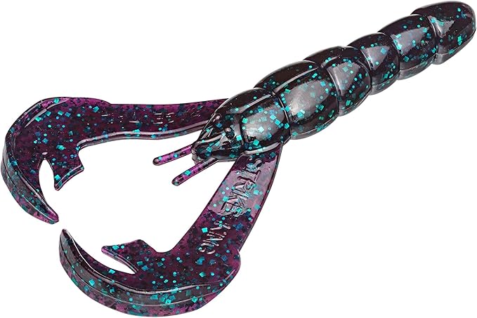 Strike King Rattlin' Rage Craw Soft Bait Fishing Lure, 4", Glass Rattle Chamber