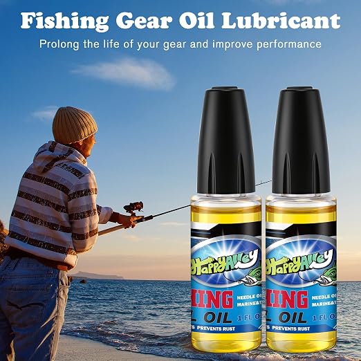 Fishing Reel Oil, 2 OZ Fishing Gear Oil Lubricant for Fish Care Reels, Boat Motors, Downriggers, Winches, Pulleys and Trailers (2 Pack)