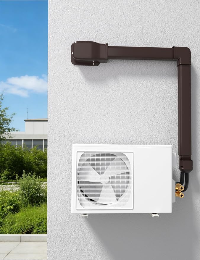 4" Entry Wall Cover Line Cover Set Parts PVC Accessory for Decorative for Ductless Mini Split, Central AC and Heat Pumps, Brown