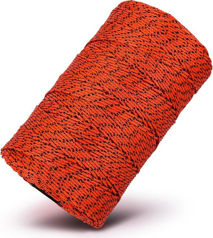 HONGDA Professional Masonry String Lines, 1000 Feet #18 Bonded Braided Nylon Mason Line, Durable and Versatile String for Masonry, Construction, Gardening, and DIY Projects, Fluorescent Orang
