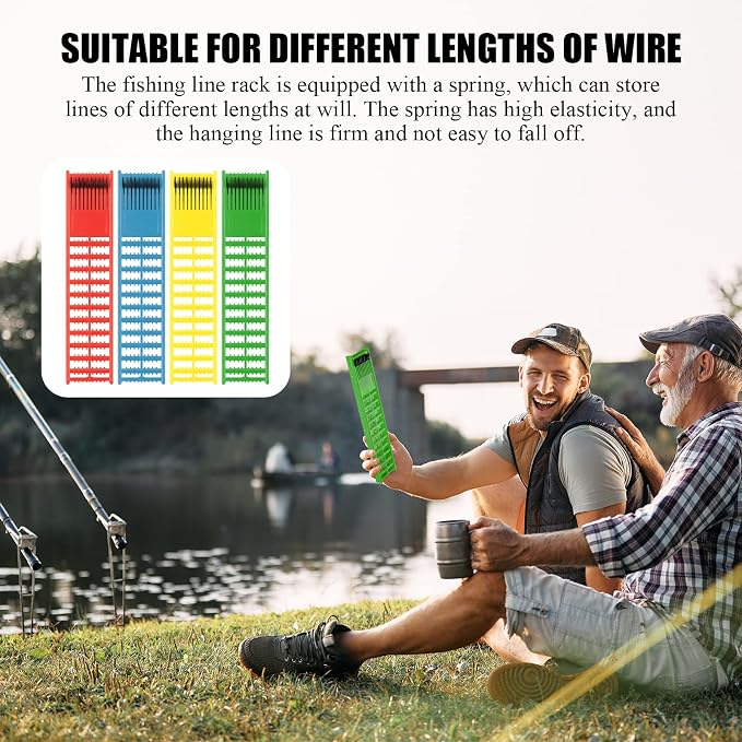 mouhike Fishing Snelled Hook Holder 4pcs/6pcs Fishing Leader Line Board Organizer for Storing Fishing Line Winding Board Rigs Holder Leader Tray Hook Keeper