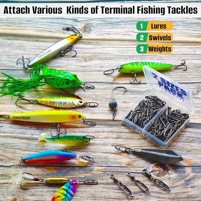 Fishing Quick Change Clips Speed Clips Crankbaits Quick Snaps Fishing Speed Power Clip Stainless Saltwater Freshwater 100pcs Black