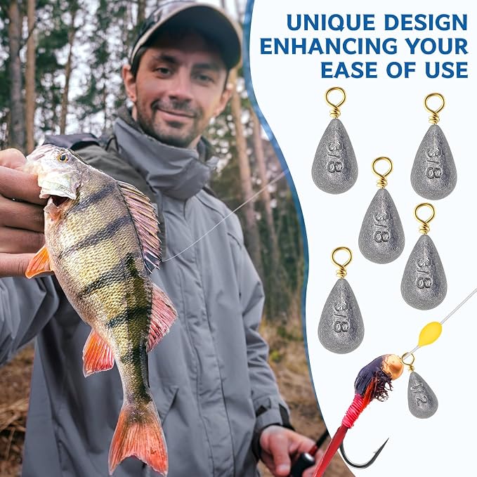 Bass Casting Swivel Bell Sinkers Fishing Weights Drop Shaped Fishing Sinkers Catfish Weights for Ocean Saltwater Surf Bass Casting Gear Tackle