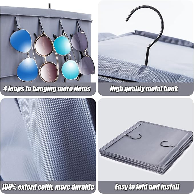 LADYBRO Baseball Cap Storage for Closet Hanging Hat Organizer Hat Rack 10-Shelf or 2 Pcs 5-Shelf, Trucker Dad Golf Cap Newsboy Container Display Hanger Holder Oxford Cloth Space Saver