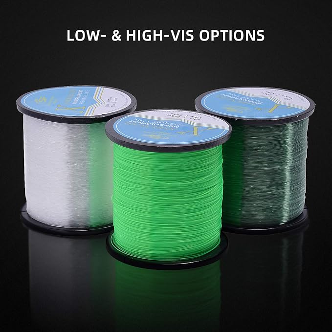 SF Monofilament Fishing Line Premium Spool X-Strong Mono Nylon Material Leader Line for Saltwater Freshwater 8/10/12/15/20/25/30/40/50/60/80/100LB