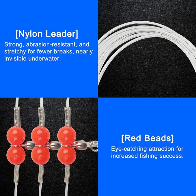 Fishing Leaders Saltwater Tackle Rig Surf Fishing Rigs with Swivel Snaps High Strength Wire Leader Bottom Rigs Fishing Gear Equipment for Lures Bait Hooks