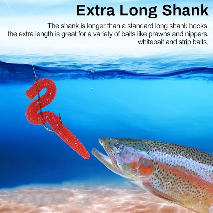 Crappie Panfish Fishing Hooks Aberdeen Hook Kit, 150pcs Fishing Hooks Long Shank Light Wire Crappie Hooks High Carbon Steel Live Bait Fishing Hook Freshwater Panfish Bass Catfish Trout Small Size