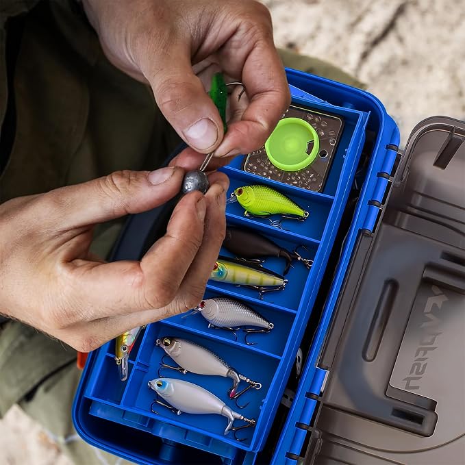 Fishing Tackle Box with Tackle Included Lures, Hooks, Weights, 3-Layer Freshwater Fishing Tackle Kit for Bass Fishing Gear and Equipment, Gift for Fishingman gift choice for Fathers Day
