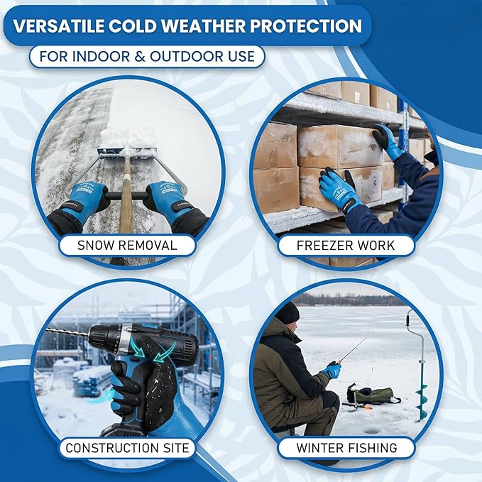 100% Winter Waterproof Gloves for Men and Women, Scratch & Slip Resistant Design for Lobstering, Crabbing, Fishing, Spearfishing, Freediving, Boating and Sailing