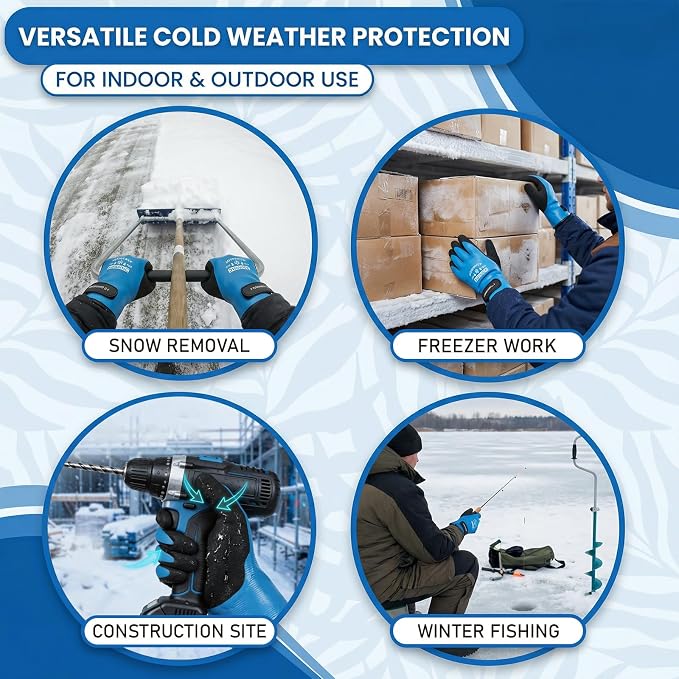 100% Winter Waterproof Gloves for Men and Women, Scratch & Slip Resistant Design for Lobstering, Crabbing, Fishing, Spearfishing, Freediving, Boating and Sailing
