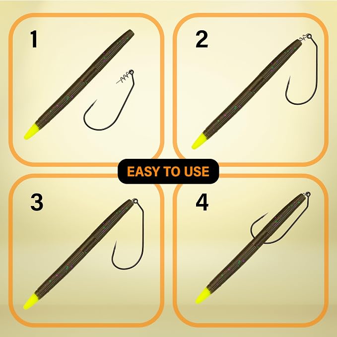 Reaction Tackle Swimbait Hooks for Bass Fishing - Soft Plastic Fishing Hooks with Centering Spring pin for Soft Plastic Swim Baits and Worm Lure Baits