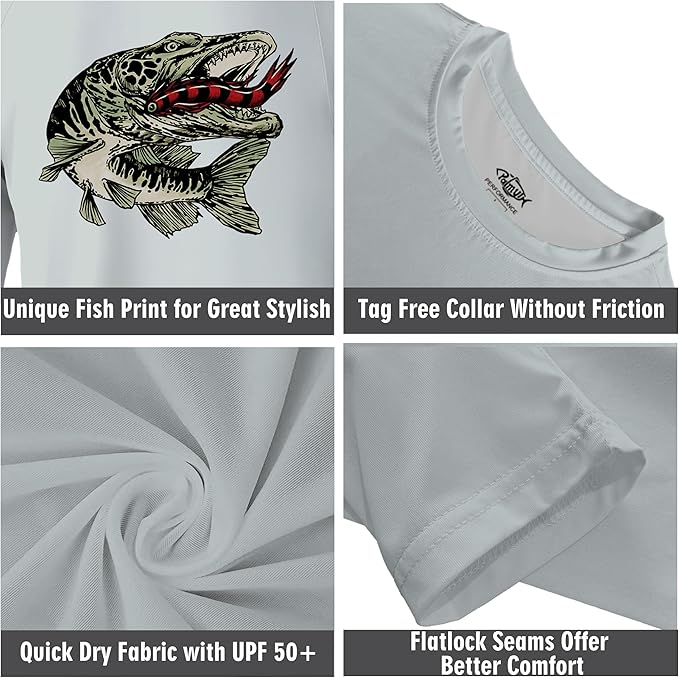 Palmyth Fishing Shirts for Men Long Sleeve UPF 50+ T Shirt Sun Protection Tee