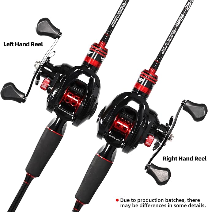 Kilitn Fishing Rod and Reel Combo, Baitcaster Rod 2-Piece & Reel, L/M/MH Power Replaceable Tips, Strong Carbon Fiber Rod with EVA Handle for Freshwater or Saltwater Fishing
