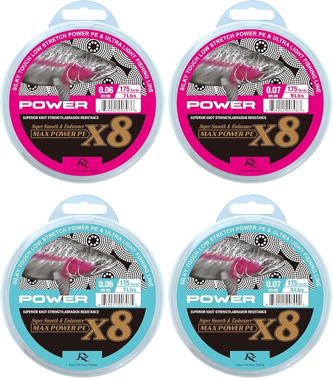 Ultra Slim Braided PE Fishing Line, Strong Knot Strength, Deign for Ultra Light Freshwater Fishing, Come with 3lb Test or 5lb Test, 170Yds Each Spool