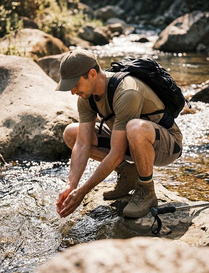 XKTTAC Men's Outdoor Quick Dry Lightweight Stretchy Shorts for Hiking, Tactical, Camping, Travel with 6 Pockets