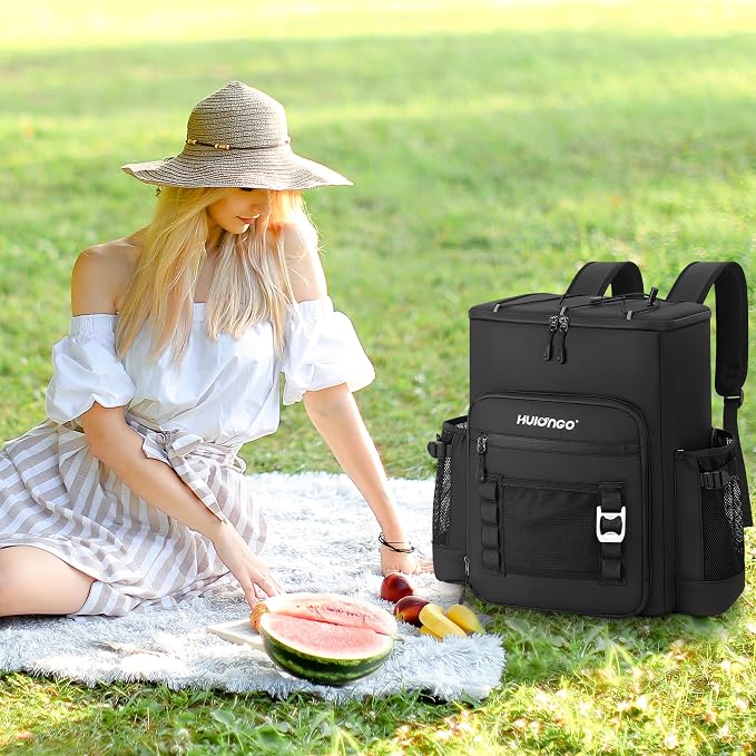 Hulongo Cooler Backpack, 30L Insulated Leakproof Soft Cooler Bag for 52 Cans, Lightweight Backpack for Beach, Picnic, Camping, Hiking, Fishing and Travel