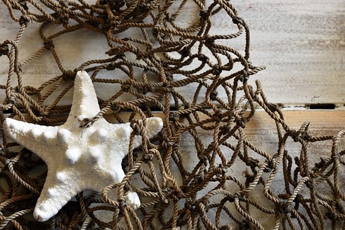 Fishing Net Decor – Real Repurposed 5x10ft Fishing Net for Wall, Beach Party & Nautical Decorations – Authentic Fish Netting for Pirate & Mermaid Themes – Indoor Outdoor Coastal Home Décor