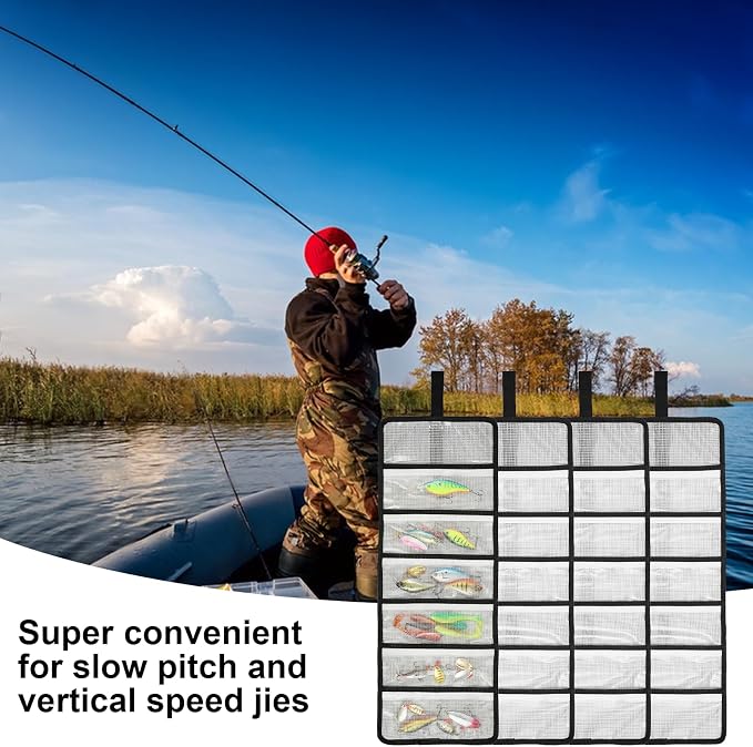 4 pcs Roll Up Fishing Lure Wraps Set 25"*9" Lure Bag with PVC Protective Cover Saltwater Hook Covers Fabric Lures Protector Trolling Tackle Box for Mechanics Kitchen Storage Art Sketching