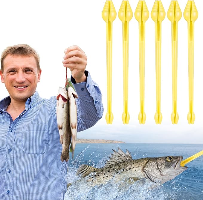 RoundFunny 6 Pcs Fish Hook Remover Tool Plastic Snelled Hook Disgorger Portable Unhook Extractor Tool for Fishing Gear Accessories