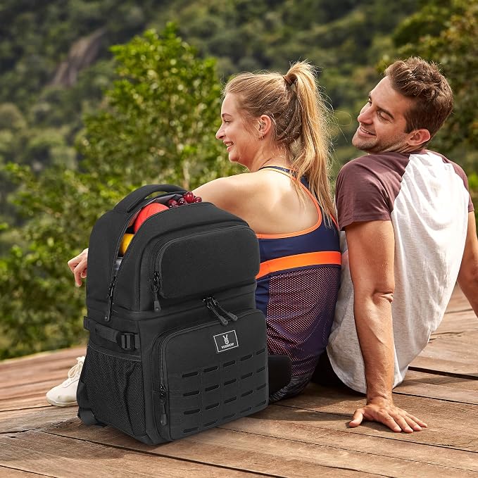 VS VOGSHOW Insulated Double Deck Cooler Backpack for Men Women, 36 Cans Large Leakproof Cooler Bag for Camping, Hiking, Picnic, Fishing, Beach, Travel
