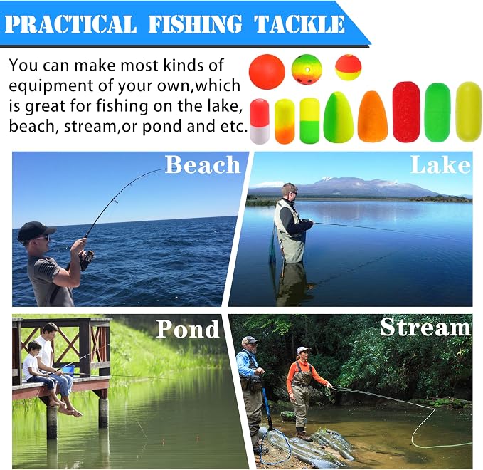 AGOOL Pompano Rigs Fishing Floats Bobbers Snell Float Foam Fishing Rig Floats Live Bait Walleye Rig Making Accessories Bullet Cylinder Float for Trout Catfish