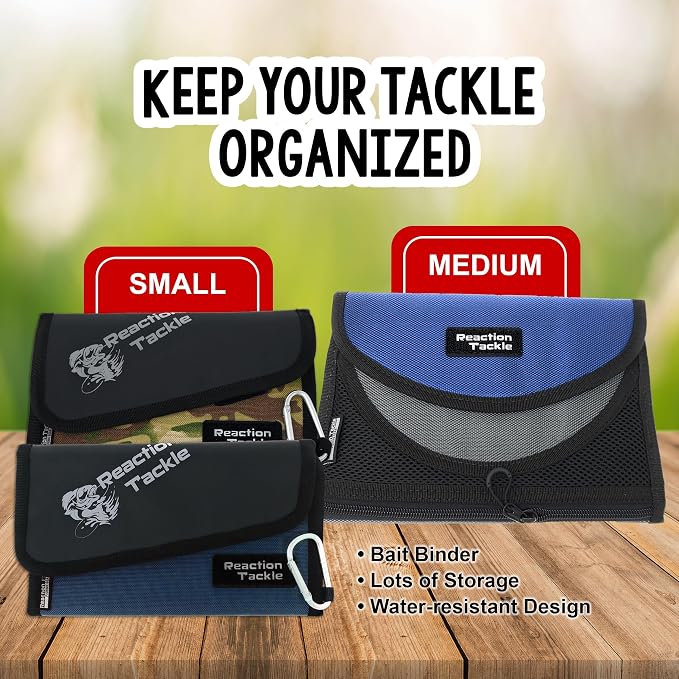Reaction Tackle Fishing Tackle Organizer Case | Soft Bait Binder | Keep Soft Plastic Baits and Tackle Organized | Removable Storage Pockets