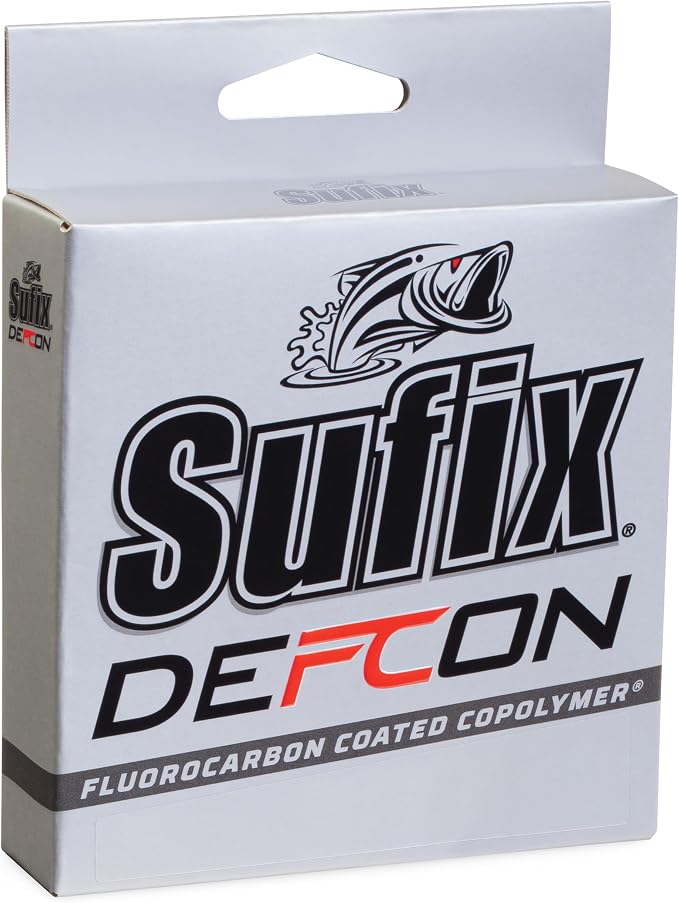 Sufix Defcon Fluorocarbon Fishing Line, Heavy-Duty Line with Extreme Abrasion Resistance and Strength, Clear, 14 lb
