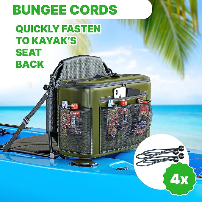 TidyFriend Kayak Cooler Behind Seat, Waterproof Cooler for Kayaking, Kayak Accessories Cooler Bag, Compatible with Lawn Chair Seat, Portable Ice Chest, Keeps Drinks Cold, Travel, Beach, Lunch