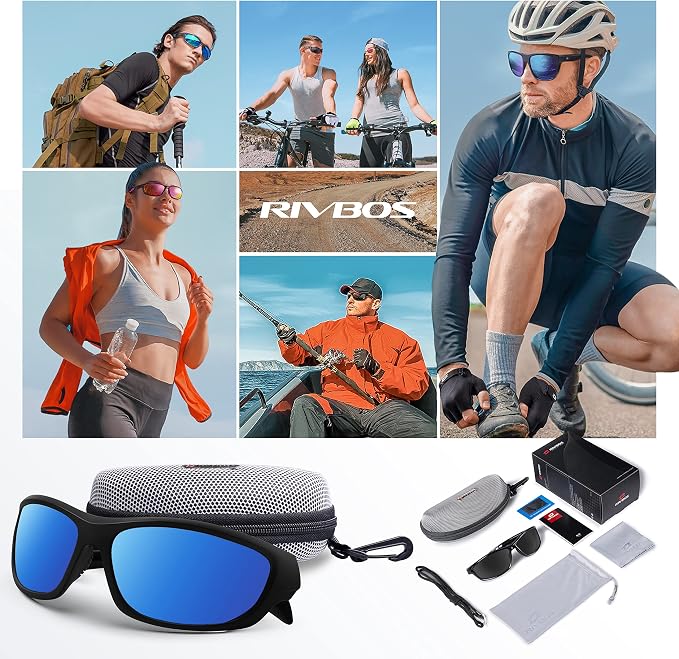 RIVBOS Polarized Sunglasses UV400 Protection for Men's and Women's Fishing, Cycling, and Outdoor Activities RB832