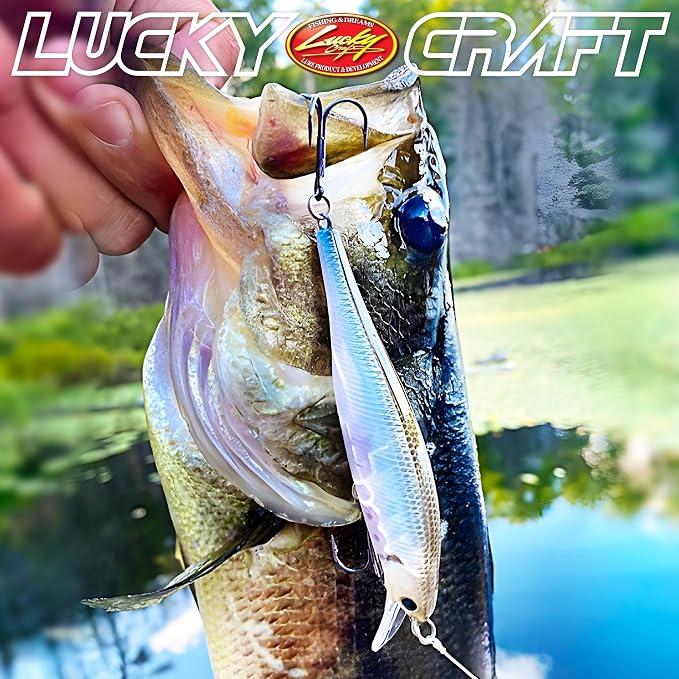 LUCKY CRAFT Lightning Pointer 98XR, Freshwater Bass Fishing Lures and Walleye Fishing Lures, 4" Slow Sinking Jerkbait, 6-7ft Depth, Largemouth Smallmouth, Tournament Fishing Gear