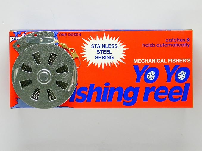 4 Mechanical Fisher's Yo Yo Fishing Reels -Package of 4 Reels- Yoyo Fish Trap -(Flat Trigger Model) by Mechanical Fisher YoYo Automatic Fishing Reel