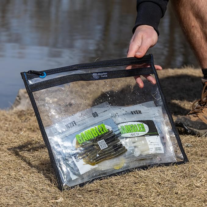 Reaction Tackle Storage Bag Tackle Pak – Water-Resistant Plastic Storage for Bait, Tackle, Lures, Soft Plastics, and Fishing Gear