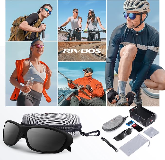 RIVBOS Polarized Sunglasses UV400 Protection for Men's and Women's Fishing, Cycling, and Outdoor Activities RB832
