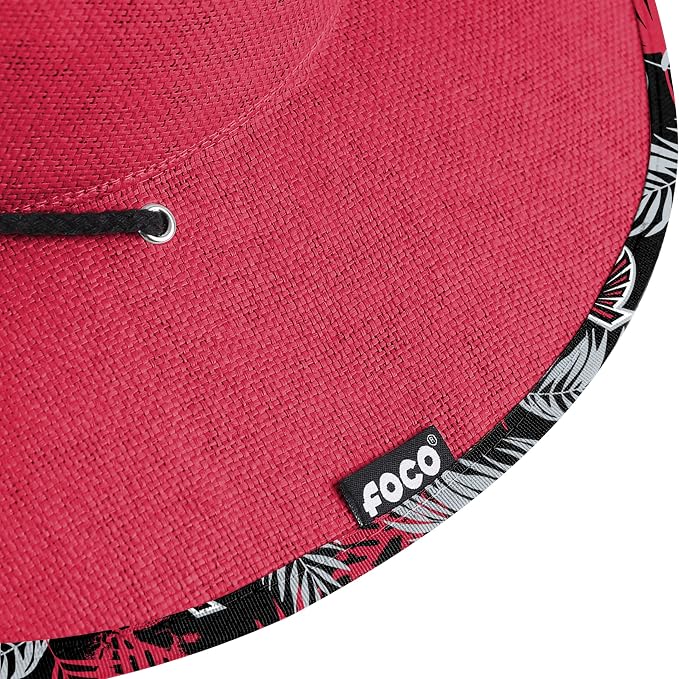 FOCO Men's NCAA College Team Logo Floral Straw Sun Hat