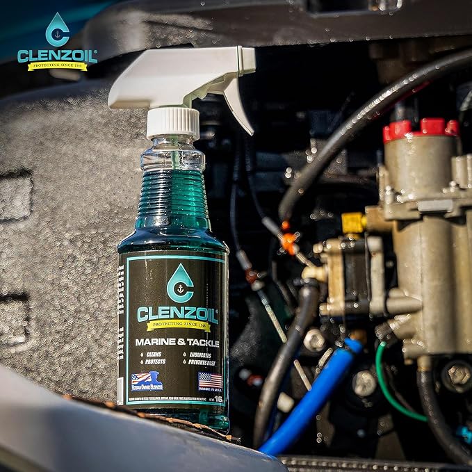CLENZOIL Marine & Tackle - Fishing Gear Oil Lubricant - for Fish Care Reels, Boat Motors, Downriggers & More - Easily Oils Applicator