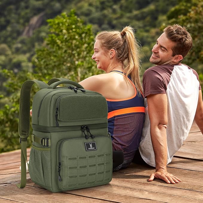 Large Insulated Cooler Backpack for Men Women, 36 Cans Double Deck Leakproof Cooler Bag for Camping, Hiking, Picnic, Fishing, Beach, Travel