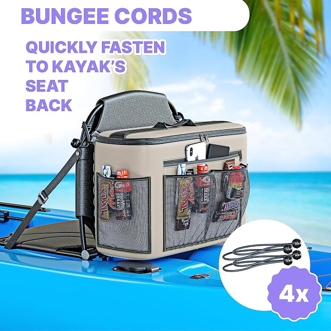 TidyFriend Kayak Cooler Behind Seat, Waterproof Cooler for Kayaking, Kayak Accessories Cooler Bag, Compatible with Lawn Chair Seat, Portable Ice Chest, Keeps Drinks Cold, Travel, Beach, Lunch