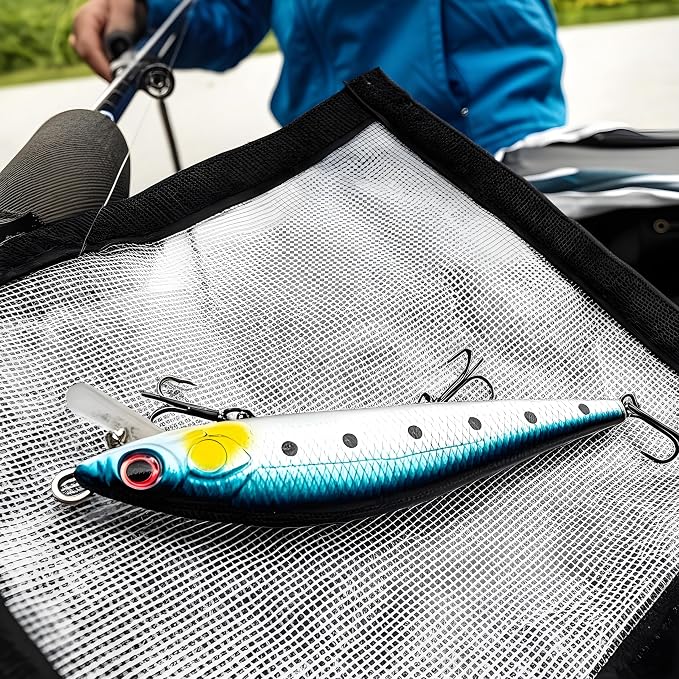 Fishing Lure Wrap (4Pack), 3 Size Covers for Fishing Rod, Hooks: Safe Protectors & Organized Holder Storage for Various Bait (Clear, L: for 6.5-9in lures)