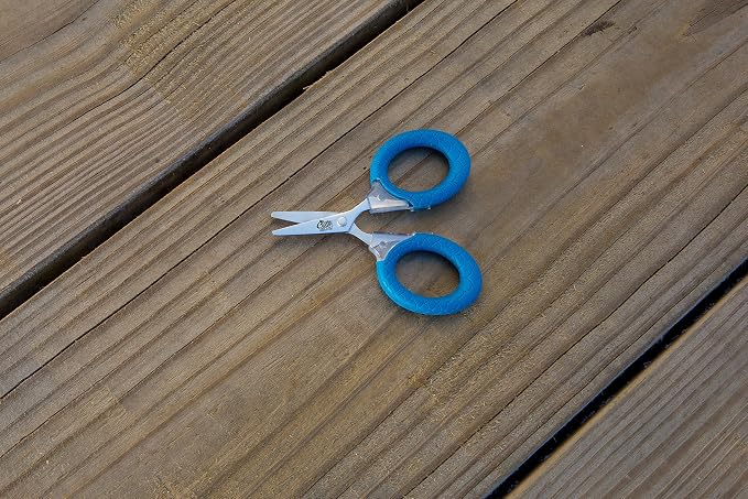 CUDA 3" Micro Scissors Durable Fishing Braid, Mono & Fluorocarbon Cutter for Saltwater & Freshwater with Dual Serrated Blades & Oversized Non-Slip Comfort Bows