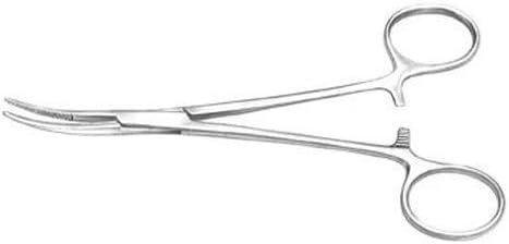 Forceps Set, Stainless Steel Hemostats, Curved & Straight Locking Forceps for Hook Removal, Serrated Jaws, Fishing Gear Tool, 5.5 Inch (2 Pack)