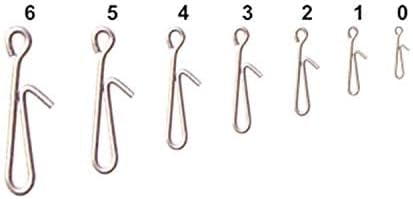 100pcs Fast Fishing Swivel Snap Clips Stainless Steel Hanging Snap Quick Lock Hook Link Clips Rigging Link Clips Safety Decoy Swivels Snap Size 0-6