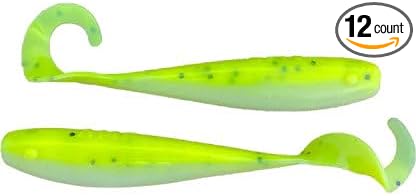 A.M. Fishing Curly Tail Jerkshad 3 Inch Soft Baits Garlic Infused,– 12 Pack – Saltwater & Freshwater Fishing Lures for Bass, Redfish, Snook, and Trout