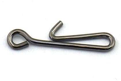 100pcs Fast Fishing Swivel Snap Clips Stainless Steel Hanging Snap Quick Lock Hook Link Clips Rigging Link Clips Safety Decoy Swivels Snap Size 0-6