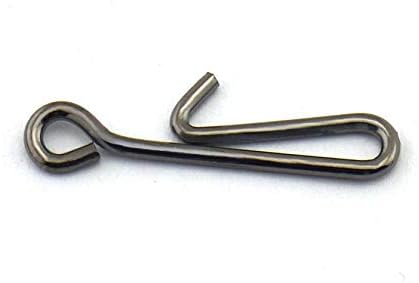 100pcs Fast Fishing Swivel Snap Clips Stainless Steel Hanging Snap Quick Lock Hook Link Clips Rigging Link Clips Safety Decoy Swivels Snap Size 0-6