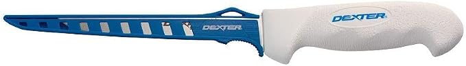 Dexter Outdoors 8" SOFGRIP Wide Fillet Knife | Includes Edge Guard | High-Carbon American Stainless Steel Blade | Resists Corrosion | Comfortable, Slip-Resistant Handle | Made in USA