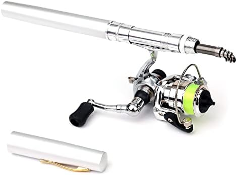 Telescopic Fishing Rod Reel Combo Lightweight Fishing Rod Spin Reel System for Freshwater Saltwater Mini Pen Fishing Pole Kit