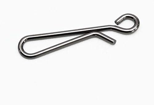 100pcs Fast Fishing Swivel Snap Clips Stainless Steel Hanging Snap Quick Lock Hook Link Clips Rigging Link Clips Safety Decoy Swivels Snap Size 0-6