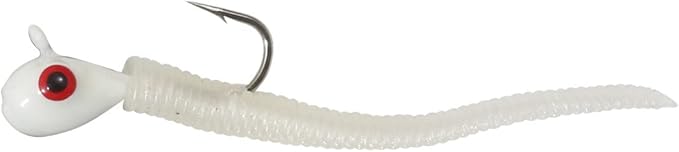 Northland Fishing Tackle Impulse Rigged Tungsten Bloodworm Jig for Ice Fishing Panfish, Assorted Sizes and Colors