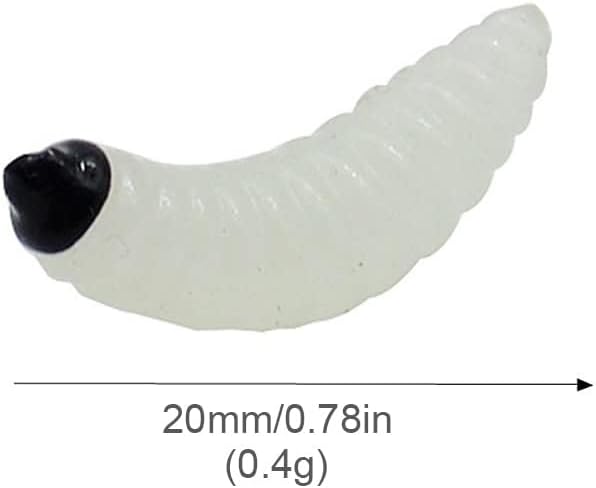 100pcs Soft Silicone Maggot Worm, Soft Artificial Bread Worm Fishing Lure, Biomimetic Earthworm Lures Worm Fishing Lures Simulation Bait Fake Worm